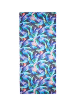 Main View - Click To Enlarge - ISH - Tropical feather silk-cashmere scarf