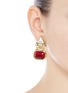 Figure View - Click To Enlarge - KENNETH JAY LANE - Glass stone gold plated hinged drop earrings