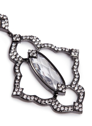 Detail View - Click To Enlarge - CZ BY KENNETH JAY LANE - Cubic zirconia centre stone pavé frame drop earrings
