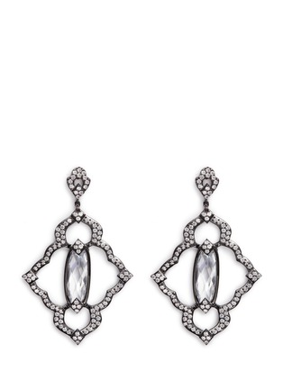 Main View - Click To Enlarge - CZ BY KENNETH JAY LANE - Cubic zirconia centre stone pavé frame drop earrings