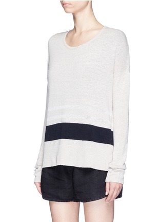 Front View - Click To Enlarge - JAMES PERSE - Stripe silk blend sweater