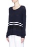 Front View - Click To Enlarge - JAMES PERSE - Stripe silk blend sweater