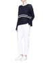 Figure View - Click To Enlarge - JAMES PERSE - Stripe silk blend sweater