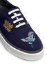 Detail View - Click To Enlarge - LANVIN - 'Oxford' crane embroidered canvas sneakers