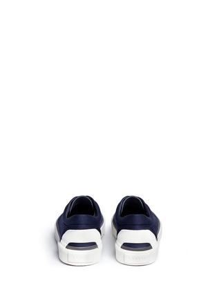 Back View - Click To Enlarge - LANVIN - 'Oxford' crane embroidered canvas sneakers