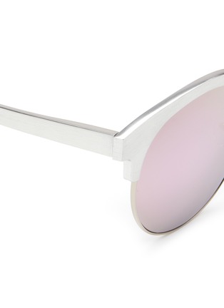Detail View - Click To Enlarge - MATTHEW WILLIAMSON - Wire rim oversized aluminium mirror sunglasses