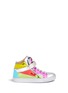 Main View - Click To Enlarge - 73426 - Double zip colourblock metallic leather kids sneakers