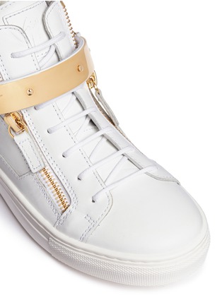 Detail View - Click To Enlarge - 73426 - 'Nicki Junior' double zip leather kids sneakers