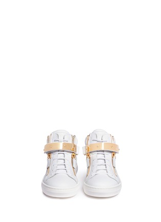 Figure View - Click To Enlarge - 73426 - 'Nicki Junior' double zip leather kids sneakers