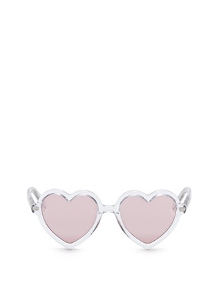 Main View - Click To Enlarge - SONS + DAUGHTERS - 'Lola' kids acetate heart frame sunglasses