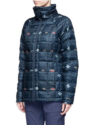Detail View - Click To Enlarge - BURTON - 'Baker' floral ikat stripe print quilted down insulator jacket