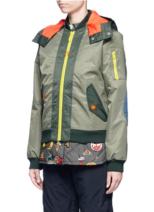 Front View - Click To Enlarge - BURTON - x L.A.M.B. 'Cherry' bomber jacket with detachable down vest