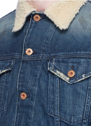 Detail View - Click To Enlarge - NSF - 'Adams' faux shearling collar denim jacket
