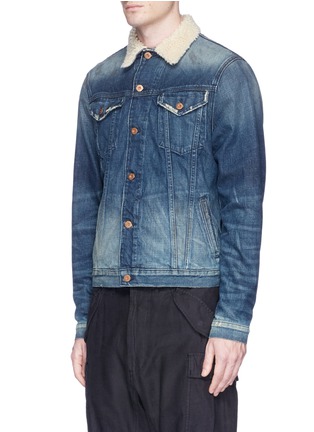 Front View - Click To Enlarge - NSF - 'Adams' faux shearling collar denim jacket
