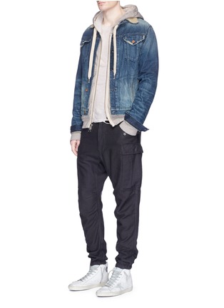 Figure View - Click To Enlarge - NSF - 'Adams' faux shearling collar denim jacket