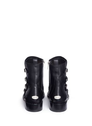 Back View - Click To Enlarge - JIMMY CHOO - 'Baxter 35' stud trim buckle flap leather boots