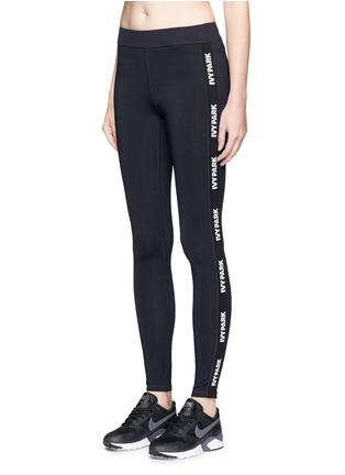 Front View - Click To Enlarge - IVY PARK - Logo intarsia stripe performance leggings