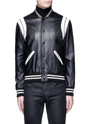 Main View - Click To Enlarge - SAINT LAURENT - Lambskin leather teddy jacket