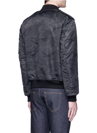 Back View - Click To Enlarge - SAINT LAURENT - Camouflage print padded bomber jacket