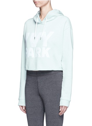 Front View - Click To Enlarge - IVY PARK - Logo print French terry cropped hoodie