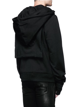 Back View - Click To Enlarge - HOOD BY AIR - 'Bret' American psycho embroidery zip hoodie