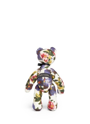 Back View - Click To Enlarge - MS MIN - Floral felt small teddy bear
