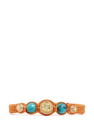 Main View - Click To Enlarge - SHAMBALLA JEWELS - 'Shamballa' diamond 18k gold turquoise bracelet