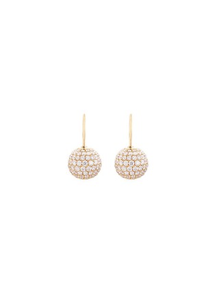 Main View - Click To Enlarge - SHAMBALLA JEWELS - Diamond 18k gold sphere drop earrings