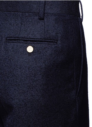 Detail View - Click To Enlarge - THOM BROWNE  - Bouclé accent wool blend pants