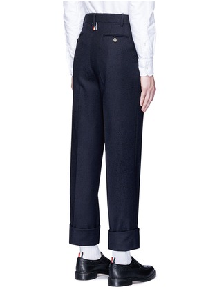 Back View - Click To Enlarge - THOM BROWNE  - Bouclé accent wool blend pants