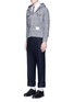 Figure View - Click To Enlarge - THOM BROWNE  - Bouclé accent wool blend pants