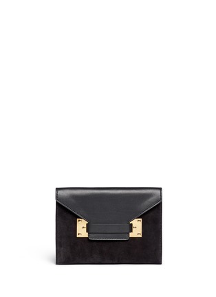 Main View - Click To Enlarge - SOPHIE HULME - 'Milner Double' leather suede combo shoulder bag