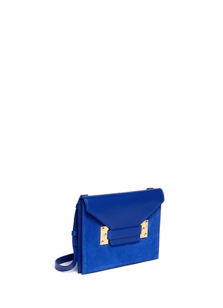 Front View - Click To Enlarge -  - 'Milner Double' leather suede combo shoulder bag
