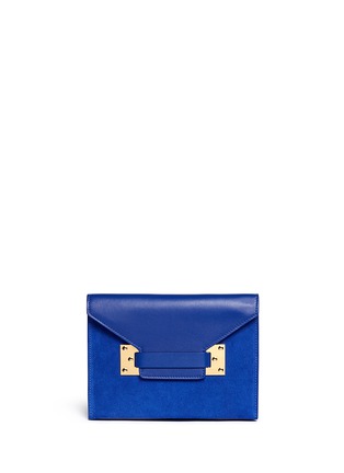 Main View - Click To Enlarge -  - 'Milner Double' leather suede combo shoulder bag