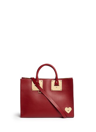 Main View - Click To Enlarge - SOPHIE HULME - 'Albion' large heart plate soft leather tote