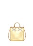 Back View - Click To Enlarge - SOPHIE HULME - 'Albion Square' metallic leather box tote