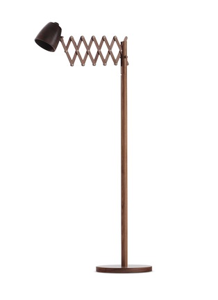 Main View - Click To Enlarge - JOINED + JOINTED - Finnieston walnut scissor floor lamp
