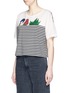 Front View - Click To Enlarge - MARC JACOBS - Glitter strass mushroom print stripe T-shirt