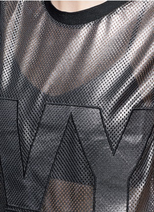 Detail View - Click To Enlarge - IVY PARK - Logo embroidered metallic tank top