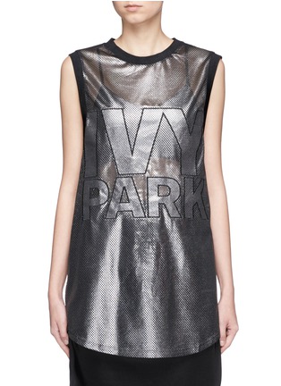 Main View - Click To Enlarge - IVY PARK - Logo embroidered metallic tank top