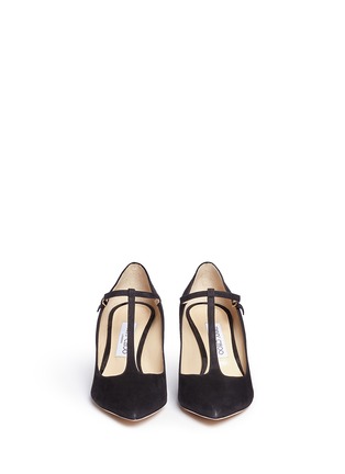 Front View - Click To Enlarge - JIMMY CHOO - 'Daria 65' suede T-strap Mary Jane pumps