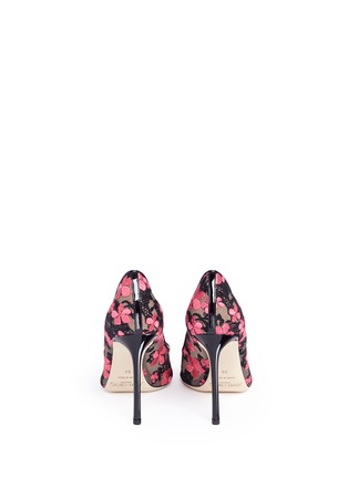 Back View - Click To Enlarge - JIMMY CHOO - 'Romy 100' floral embroidered mesh pumps