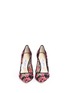 Front View - Click To Enlarge - JIMMY CHOO - 'Romy 100' floral embroidered mesh pumps