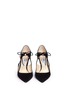 Front View - Click To Enlarge - JIMMY CHOO - 'Vanessa 85' cutout suede and leather pumps