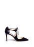 Main View - Click To Enlarge - JIMMY CHOO - 'Vanessa 85' cutout suede and leather pumps