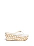 Main View - Click To Enlarge - JIMMY CHOO - 'Paque 70' floral raffia wedge sandals