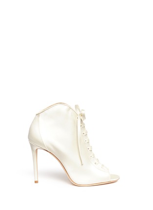 Main View - Click To Enlarge - JIMMY CHOO - 'Freya 100' satin lace-up booties