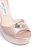 Detail View - Click To Enlarge - JIMMY CHOO - 'Fantasy 120' detachable embellished clip satin sandals