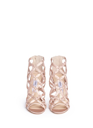 Front View - Click To Enlarge - JIMMY CHOO - 'Violet 100' knotted satin sandals