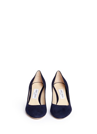 Front View - Click To Enlarge - JIMMY CHOO - 'Billie 65' chunky heel suede pumps